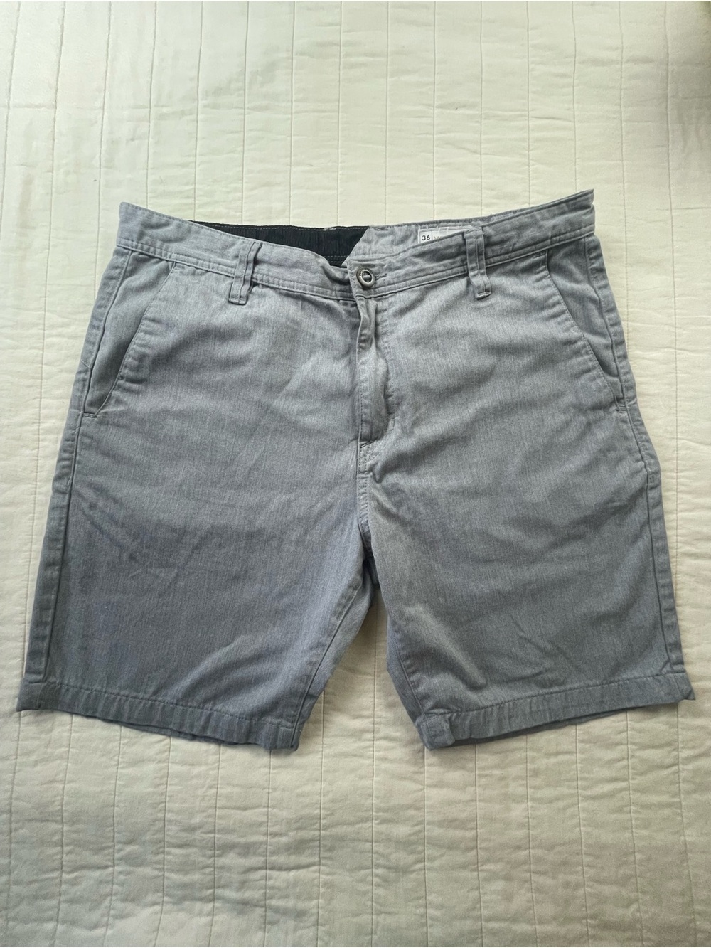 Volcom Light Gray Flat-Front Men's Shorts 36W